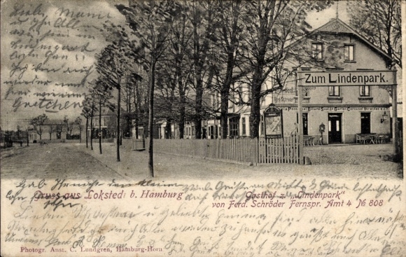 Ak Hamburg Eimsbüttel Lokstedt, Gasthof zum Lindenpark