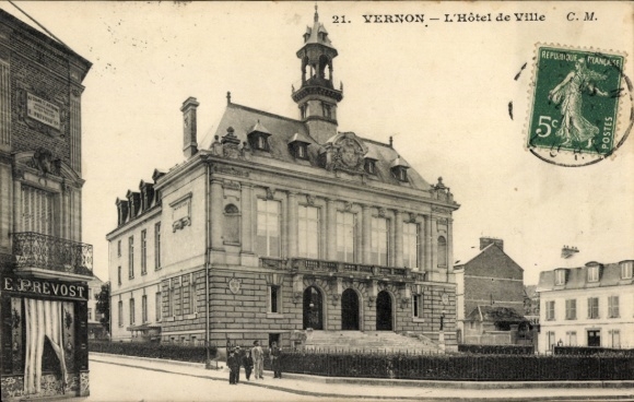 Ak Vernon Eure, L'Hôtel de Ville,  Architektur, Stadtansicht