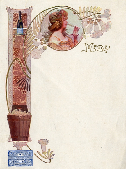Menu card, Champagne Leon Chandon