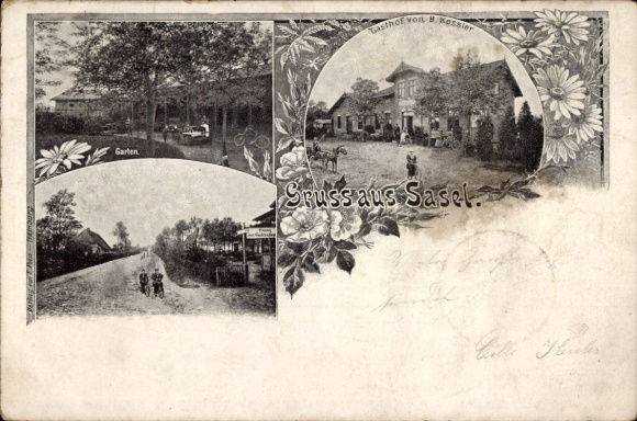 Ansichtkaart Hamburg Wandsbek Sasel, herberg van B. Kessler