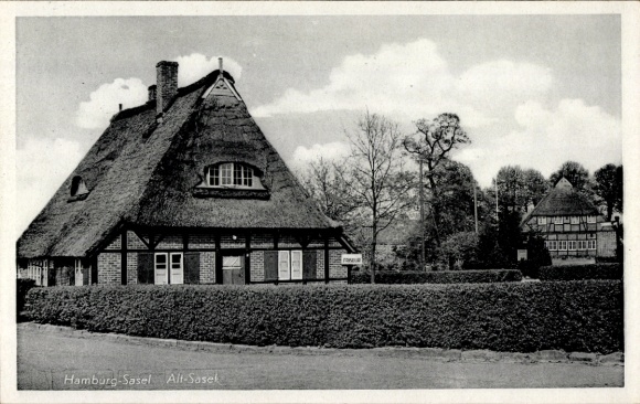 Ansichtkaart Hamburg Wandsbek Sasel, oude stad, huizen