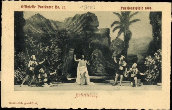 KP z papieru listowego Oberammergau w Górnej Bawarii, Misterium Męki Pańskiej 1900, Zmartwychwstanie, PP 15 C 29