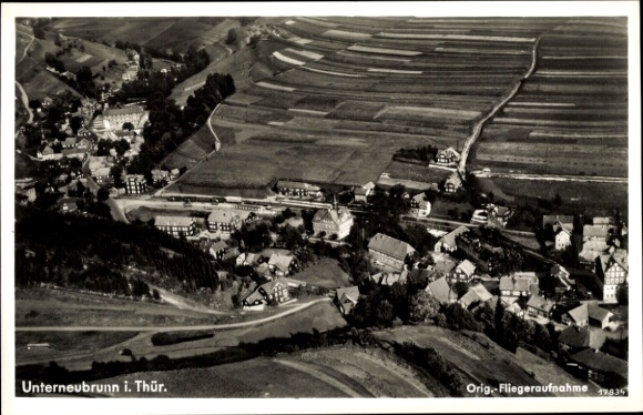 Postcard Unterneubrunn Schleusegrund Thuringia, aerial photograph