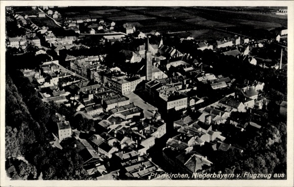 Postcard Pfarrkirchen in Niederbayern, aerial photograph