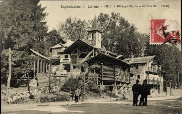 Postcard Torino Turin Piedmont, International Exhibition 1911, Alpine Hotel and Touring Exhibition