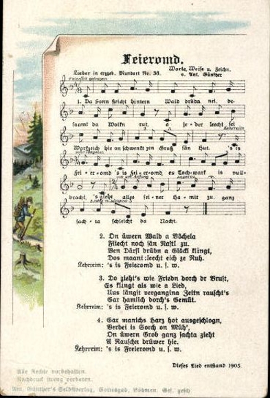 30 individual song cards, Anton Günther