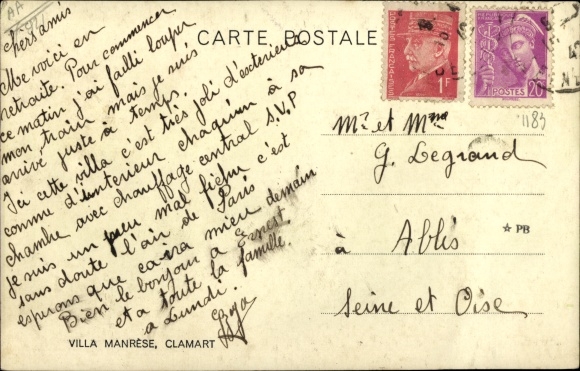 Postcard Clamart Hauts de Seine, Villa Manrese