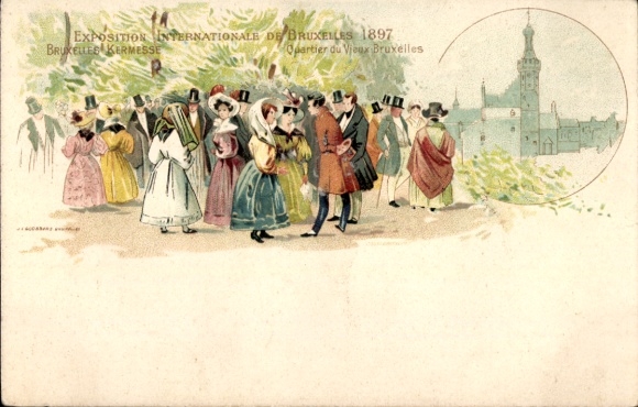 lito Bruksela Bruksela, Międzynarodowa Wystawa 1897, stare miasto w Brukseli, targi