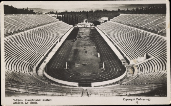 Postcard Athens Greece, view of the Olympic Stadium