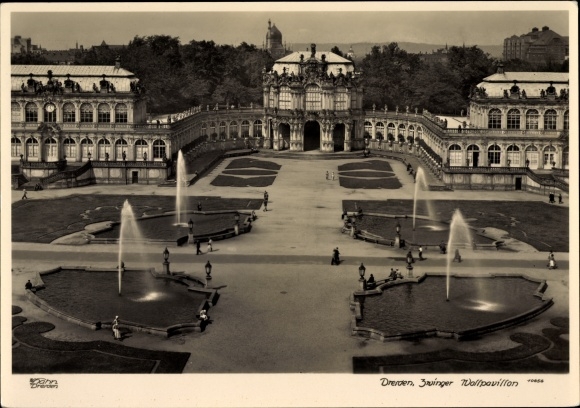 Postcard Dresden Altstadt, Zwinger Wallpavillon