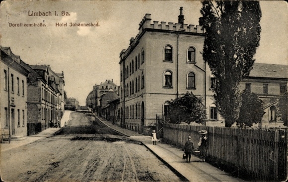 Ak Limbach in Sachsen, Dorotheenstraße, Hotel Johannesbad