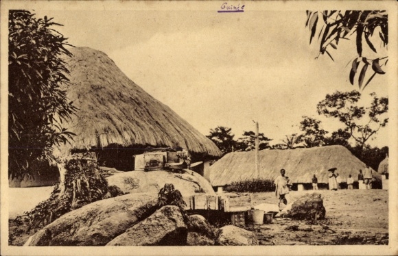 Postcard French Guinea, Bourouadou Mission Foundation