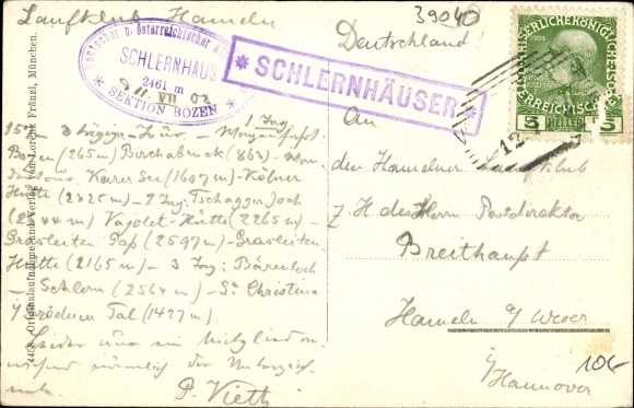Postcard Völs am Schlern Fiè allo Sciliar Südtirol, Schlernhäuser