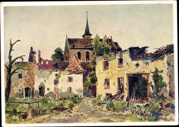 Artist PC Graf, Karl, him Wallerfang, 1940 completely destroyed, KDF