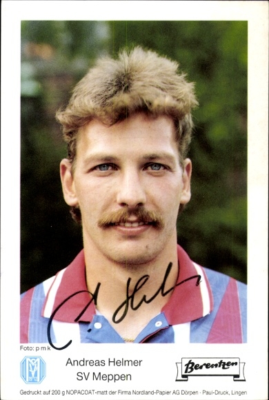 Autogrammkarte Fußballer Andreas Helmer, SV Meppen, Autogramm