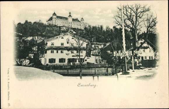 PC Eurasburg Oberbayern, partial view with monastery