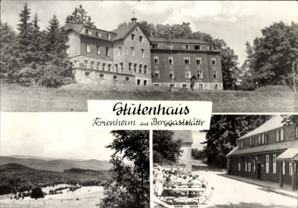 Postcard Schmiedefeld am Rennsteig Suhl, Rennsteig train station, mare's house, holiday home, mountain restaurant, sch