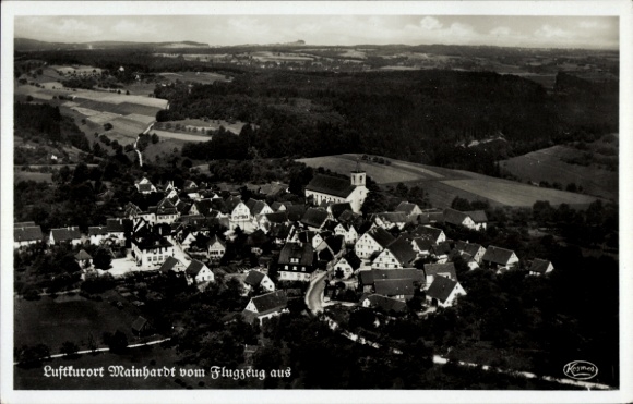Postcard Mainhardt in Württemberg, aerial photograph