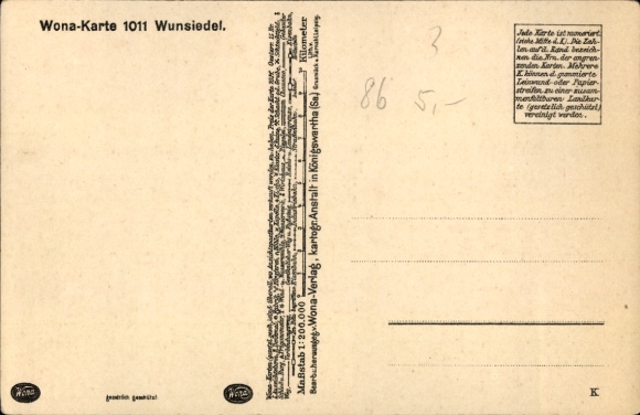 Maps Postcard Wunsiedel in the Fichtelgebirge Upper Franconia, Wona Map