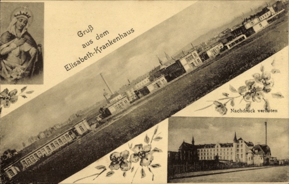Postcard Aachen in North Rhine Westphalia, Elisabeth Hospital, Saint Elisabeth