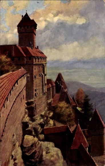 Artist Postcard Hoffmann, H., Orschwiller Orschweiler Alsace Bas Rhin, Haut-Koenigsbourg