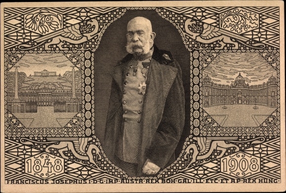 Ganzsachen Ak Kaiser Franz Joseph I., Portrait, Jubiläum 1908