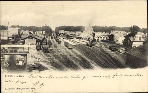Postcard Flers-Orne, Gare