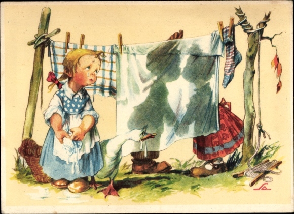 Artist Postcard Salac, AL, A Heartbroken Girl in Love