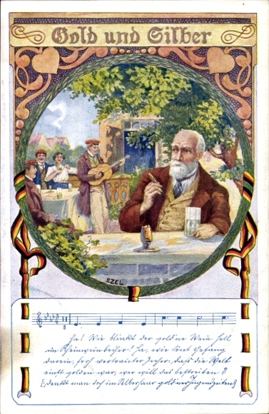 Song Artist Postcard Ezel, Gold and Silver, League of Germans, Wine
