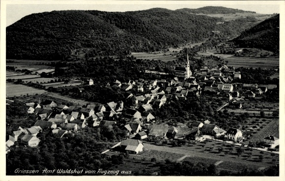 Ak Grießen im Klettgau Baden, Fliegeraufnahme