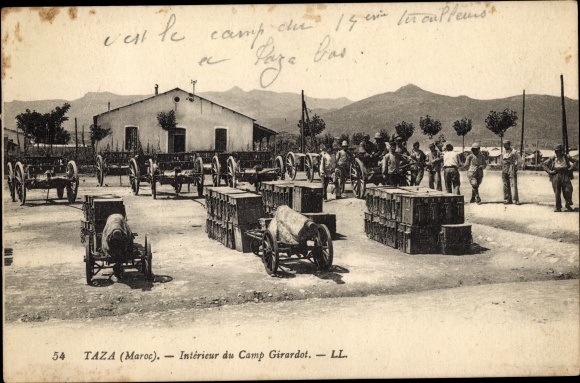 Postcard Taza Marokko, Camp Girardot Interior