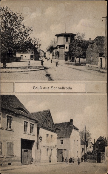 Postcard Schnellroda Steigra in the Saale district, street sections
