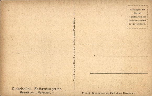 Artist Postcard Dinkelsbühl in Middle Franconia, Rothenburgertor