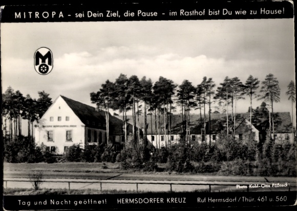 Ak Hermsdorf Thüringen, Mitropa Rasthof Hermsdorfer Kreuz