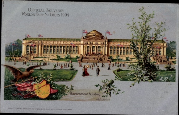 Postcard Saint Louis Missouri USA, World's Fair 1904, Government Building