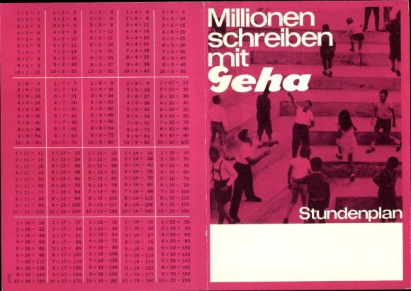 Stundenplan Geha Füller, Patronen-Schulfüller 3V um 1970