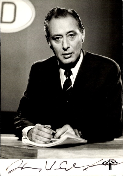 Postcard Journalist Hanns Werner Schwarze, Portrait, Autograph