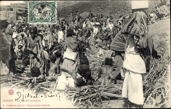 Ak Harar Äthiopien, Le marché indigène, Marktplatz, Holzhändler