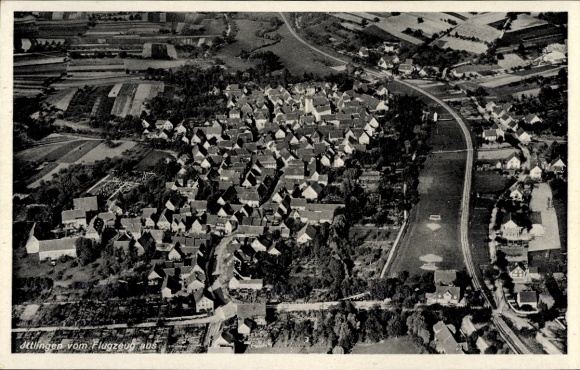 Postcard Dettingen am Albuch Gerstetten Württemberg, aerial view of many houses, rural surroundings