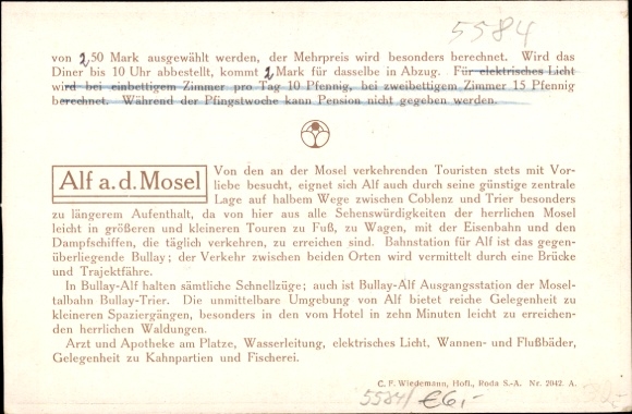 Postcard Bullay on the Mosel, Alf, Panorama
