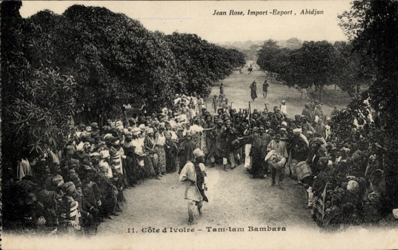 Ak Elfenbeinküste, Tam tam Bambara, Fest, Tänzer, Trommel