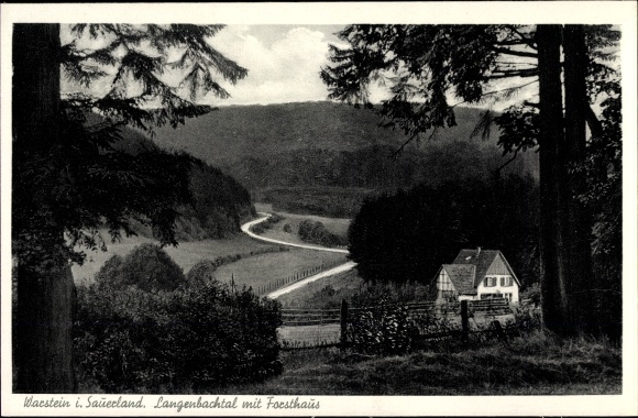 Postcard Warstein im Sauerland, Langenbachtal with forester&#39;s house