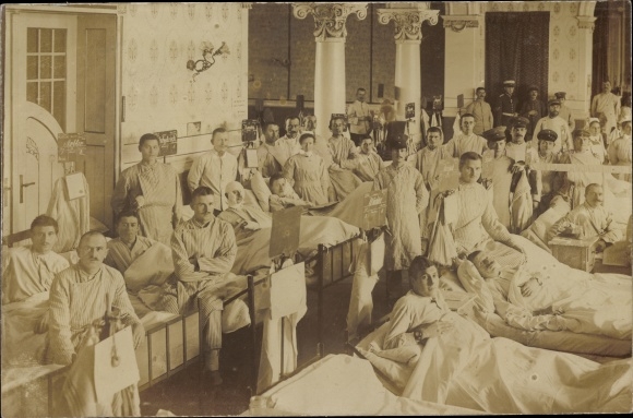 Photo Gliwice Gliwice Upper Silesia, Ned. Ambulance, Dutch Red Cross, Military Hospital, Bovenafdeeling