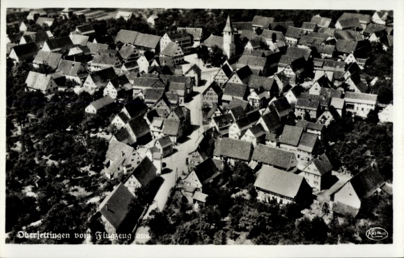 Postcard Oberjettingen Jettingen Baden Württemberg, aerial photograph