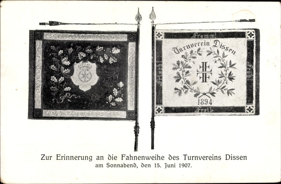 Ak Dissen Teutoburger Wald, Fahnenweihe des Turnvereins 15. Juni 1907