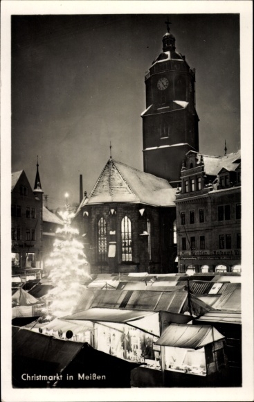 PC Meißen in Saxony, Christmas market, illuminated Christmas tree