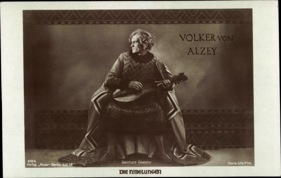 Ak-acteur Bernhard Goetzke als Volker von Alzey, Die Nibelungen, Ross Verlag 672 4