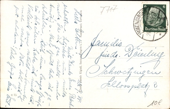 Postcard Immendingen an der Donau Baden, partial view