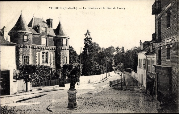 Ak Yerres Essonne, Le Château en la Rue de Concy