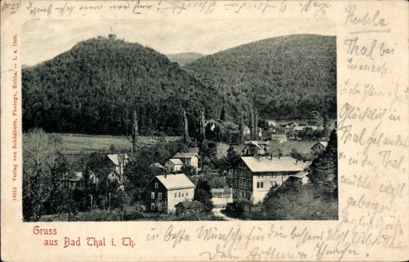 Postcard Bad Thal Ruhla in Thuringia, partial view